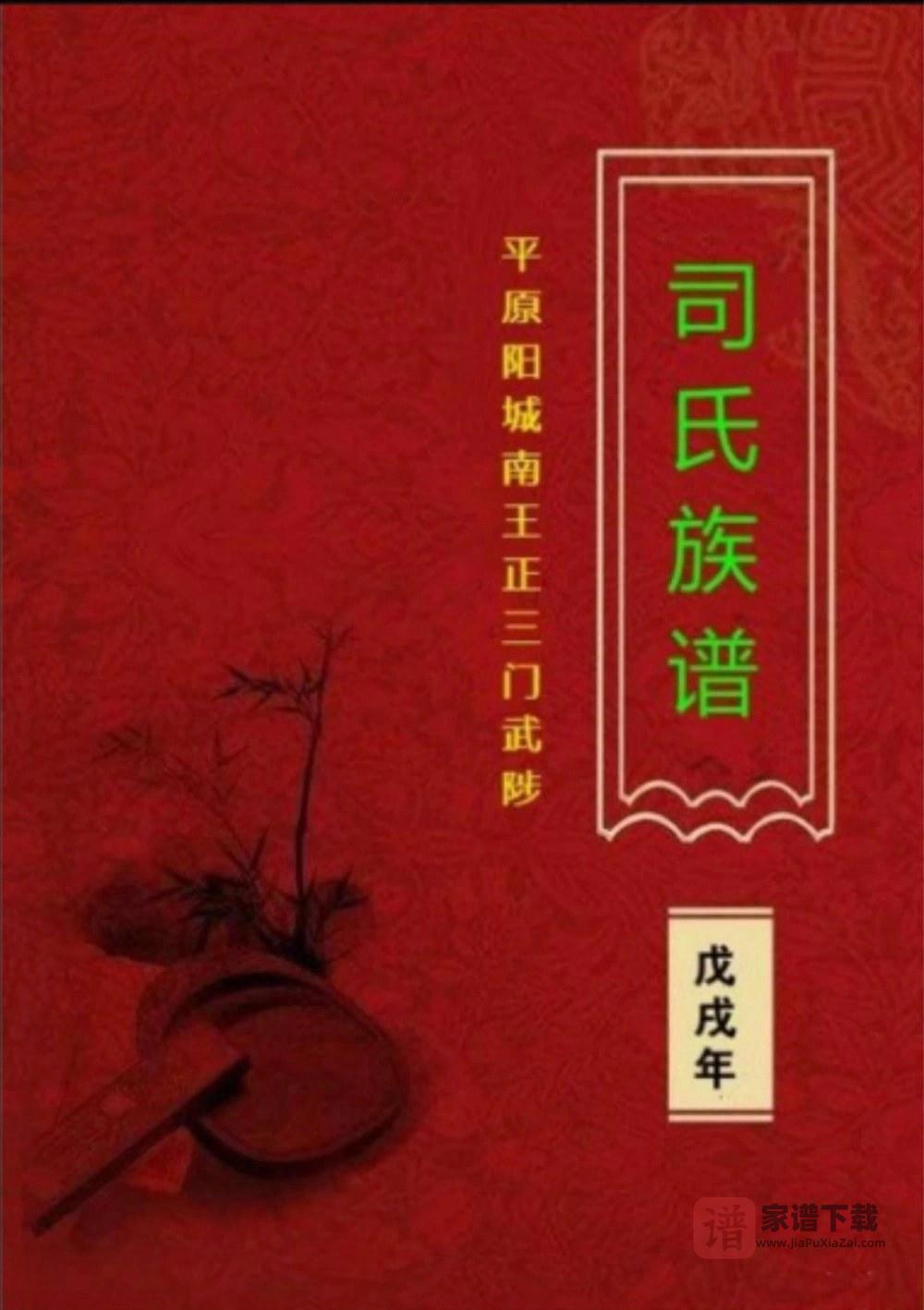 河南焦作武陟县司氏族谱PDF高清电子版下载