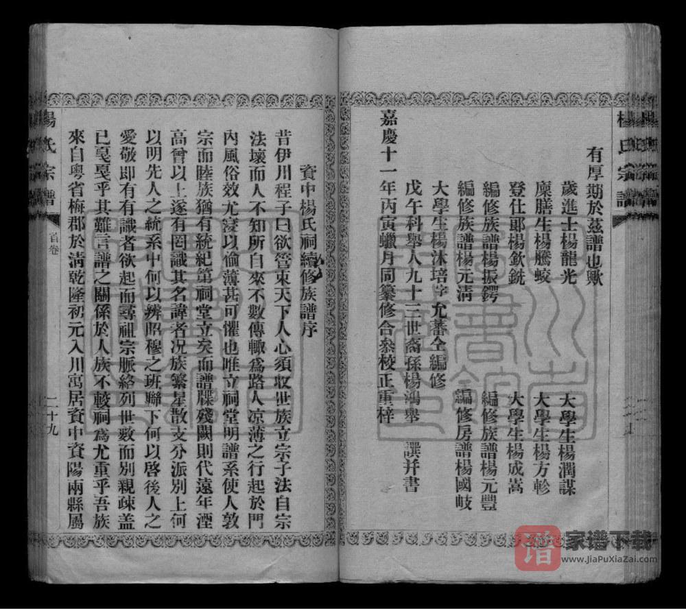 四川资阳资中杨氏祠支谱PDF高清电子版下载