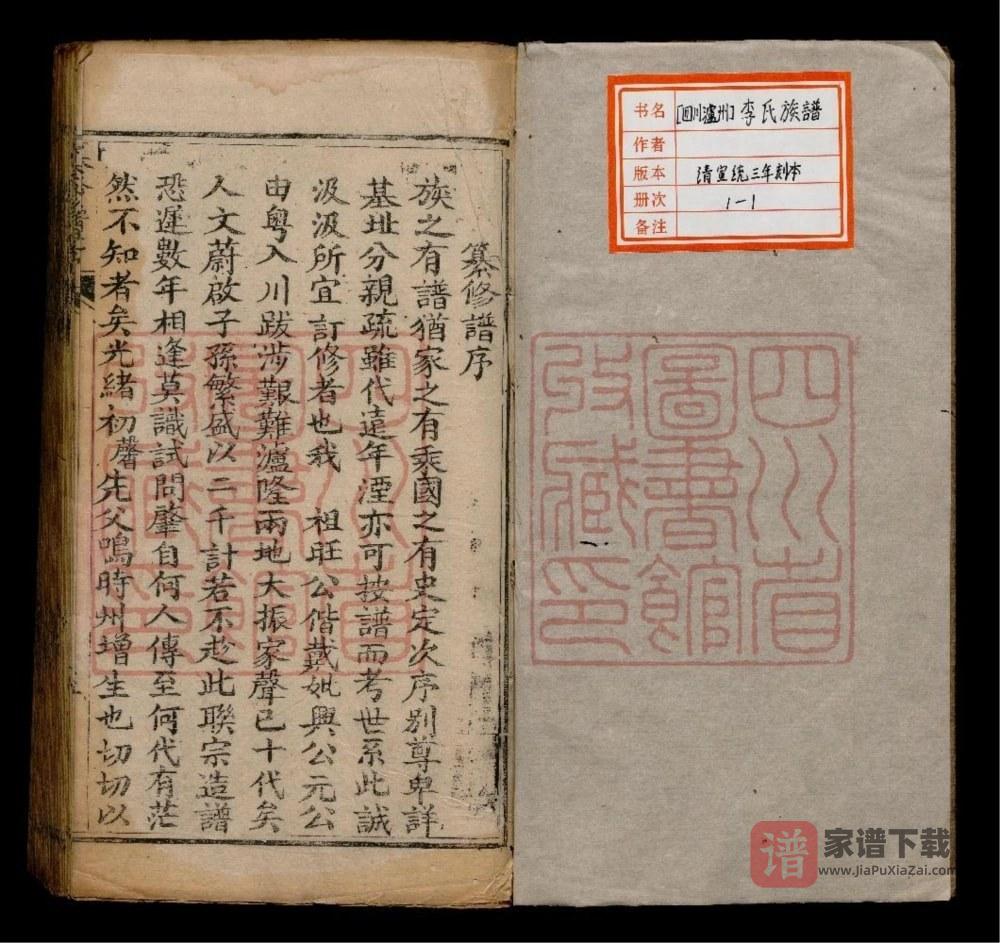 图片[1]-四川泸州李氏族谱PDF高清电子版下载-家谱下载