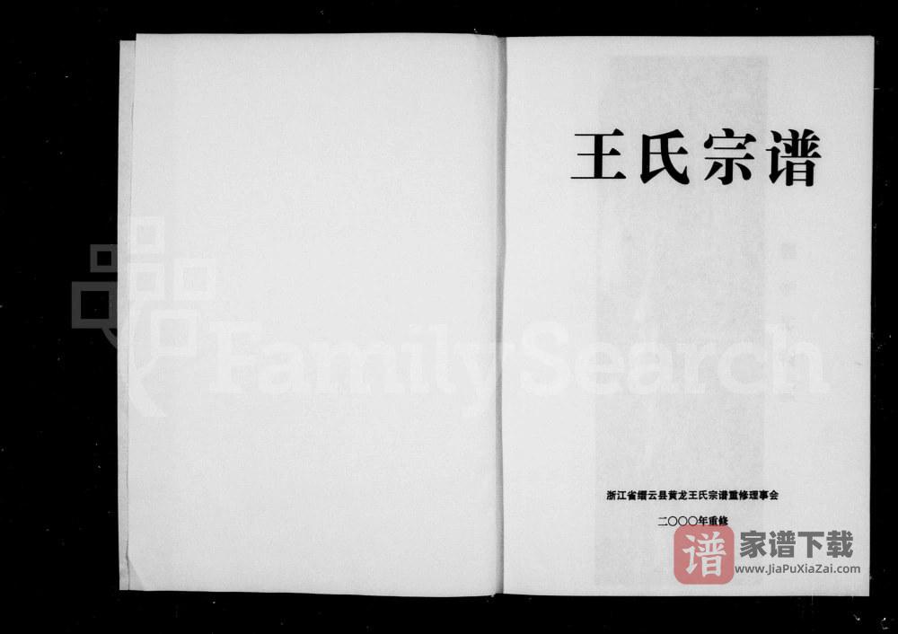 浙江丽水缙云县王氏宗谱PDF高清电子版下载