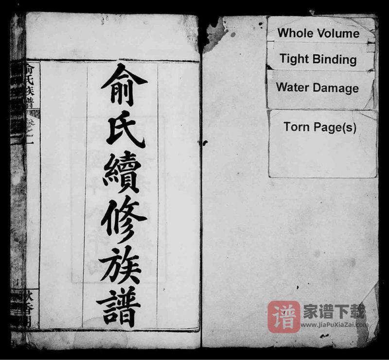 湖北麻城俞氏续修族谱(秋香阁)PDF高清电子版下载-家谱下载