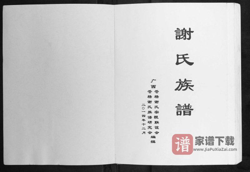 广西梧州苍梧县谢氏族谱PDF高清电子版下载-家谱下载