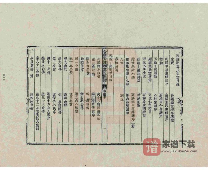 浙江金华天钟湖叶氏宗谱PDF高清电子版下载-家谱下载