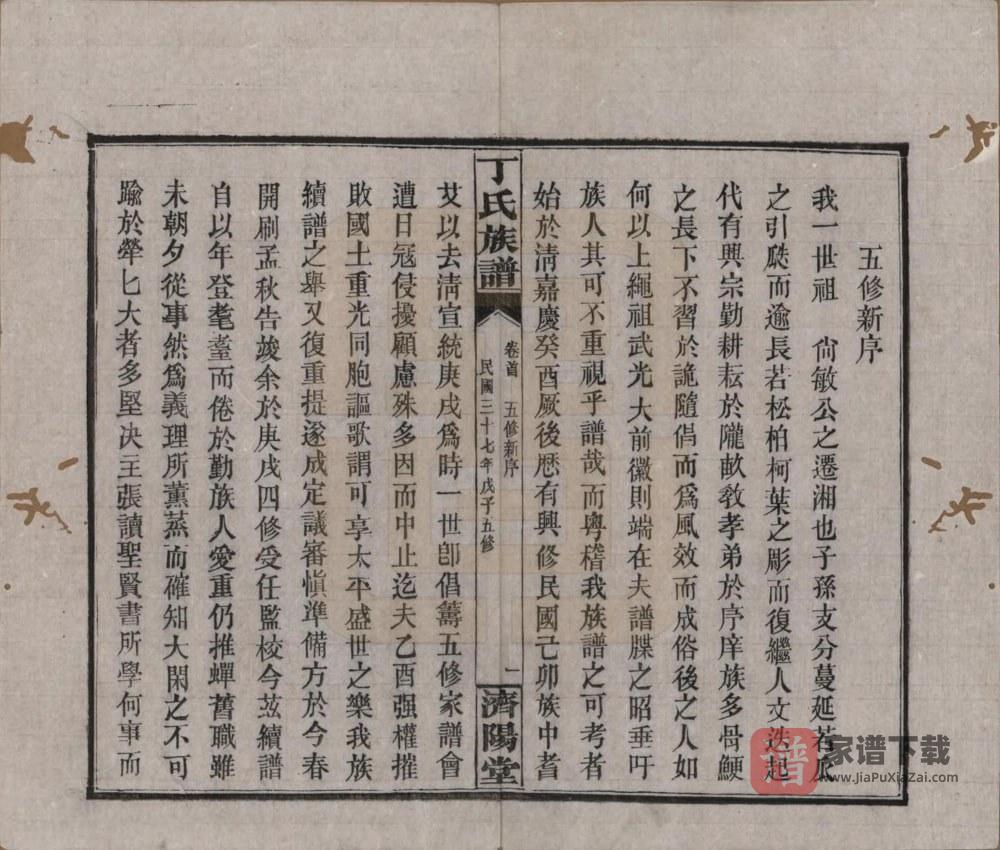 图片[2]-湖南岳阳湘阴县丁氏族谱（济阳堂）PDF高清电子版下载-家谱下载