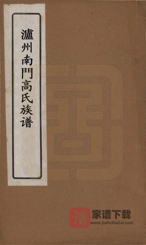四川泸州南门高氏族谱（宝仁堂）PDF高清电子版下载-家谱下载