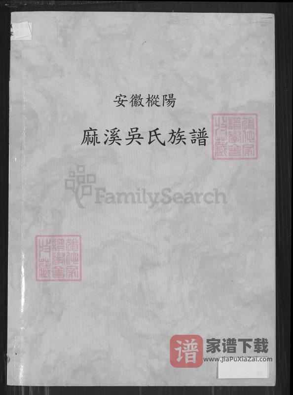 安徽铜陵枞阳麻溪吴氏族谱(至德堂)PDF高清电子版下载-家谱下载