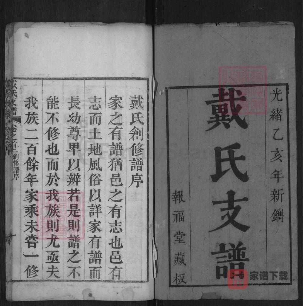 湖北红安戴氏支谱PDF高清电子版下载