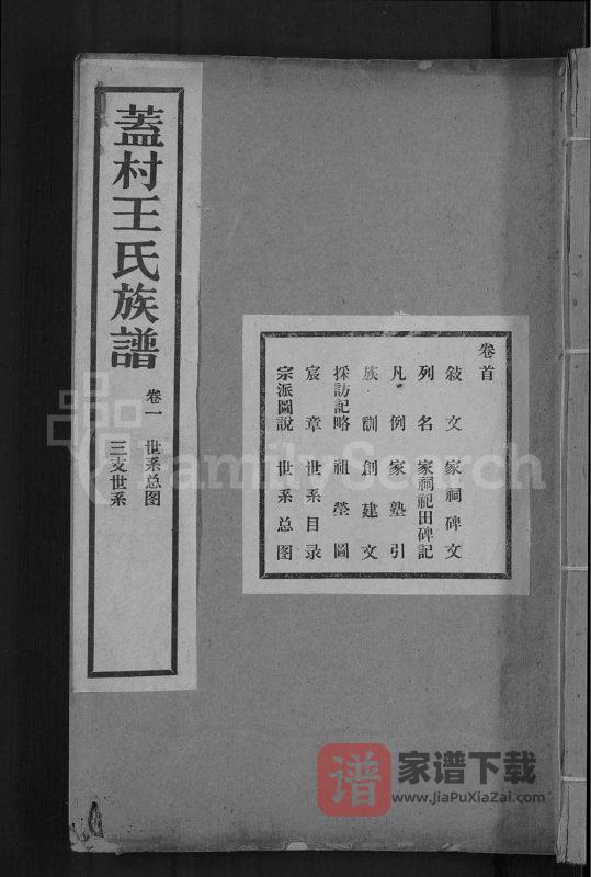 山东滕州盖村王氏族谱PDF高清电子版下载-家谱下载