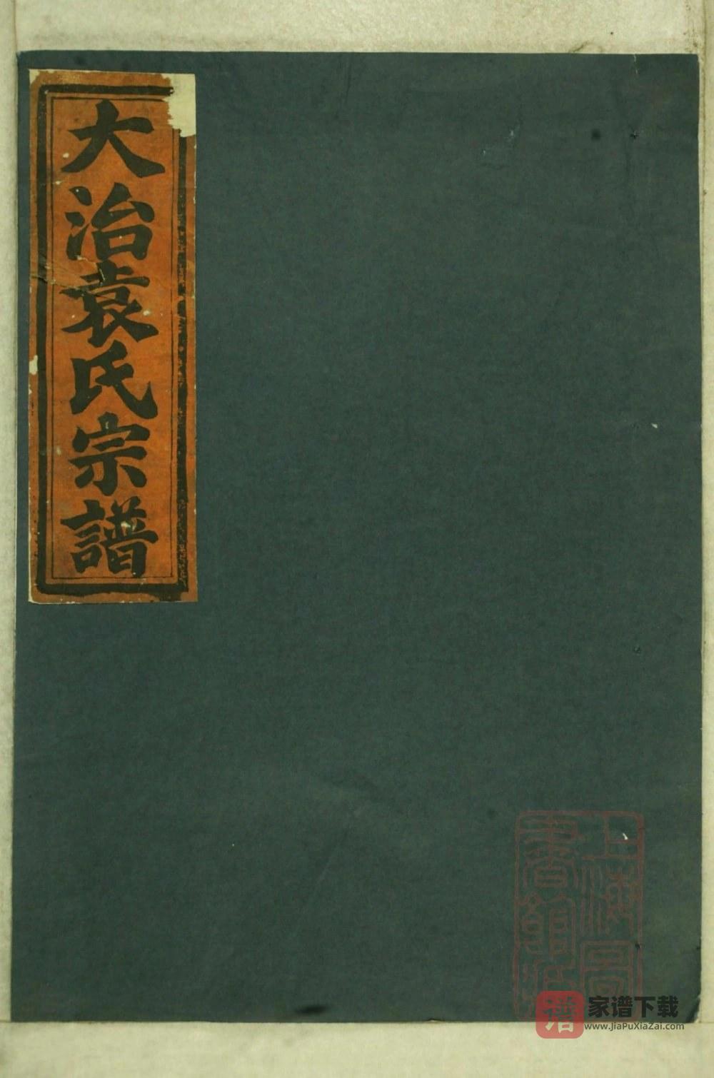 浙江衢州龙游县大治袁氏宗谱（忠顺堂）PDF高清电子版下载