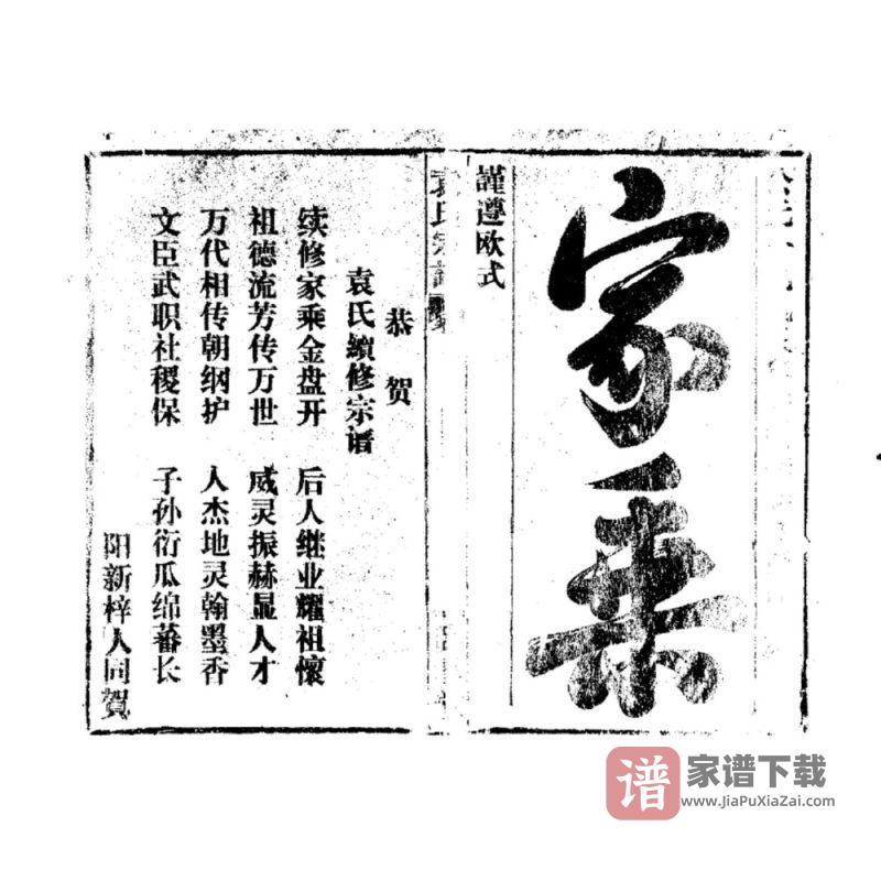 湖北黄石阳新县袁氏宗谱(卧雪堂)PDF高清电子版下载-家谱下载