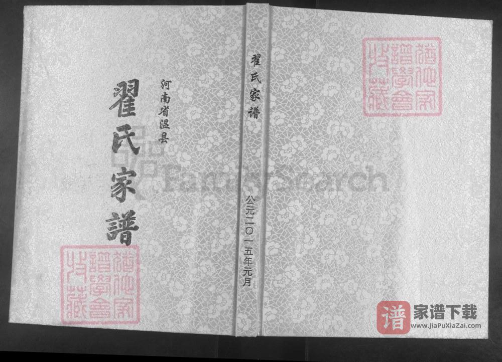 河南温县翟氏家谱PDF高清电子版下载