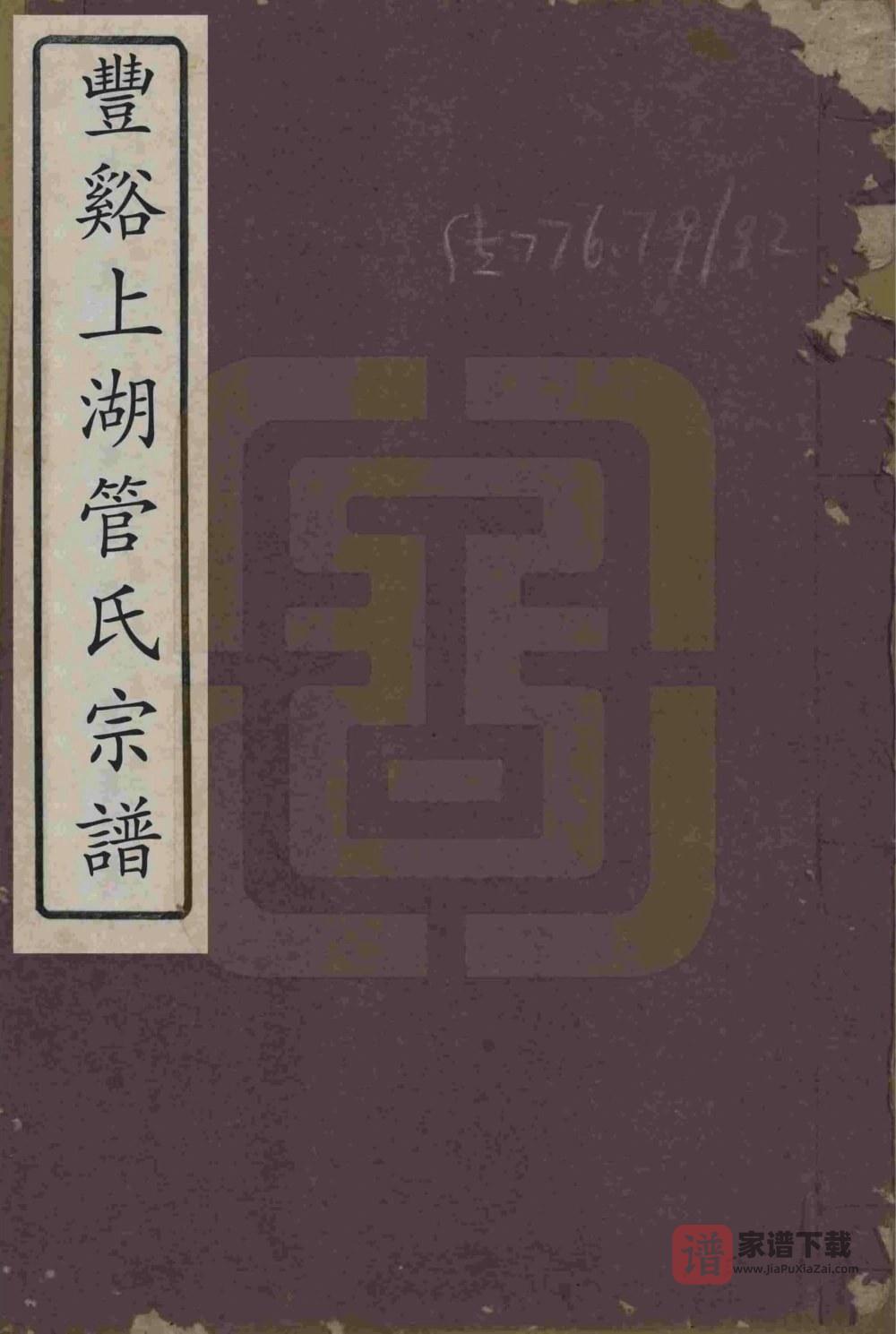 浙江龙泉市丰溪上湖管氏宗谱PDF高清电子版下载