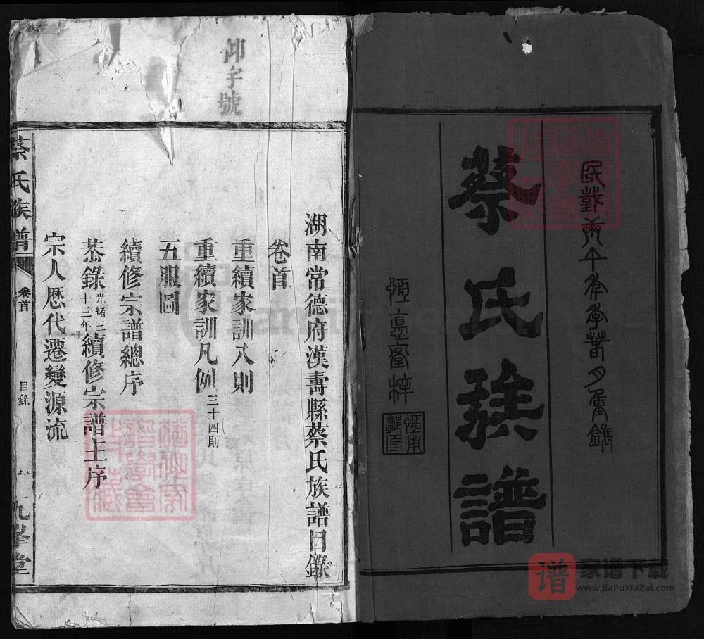 图片[2]-湖南常德蔡氏族谱（九峰堂）PDF高清电子版下载-家谱下载