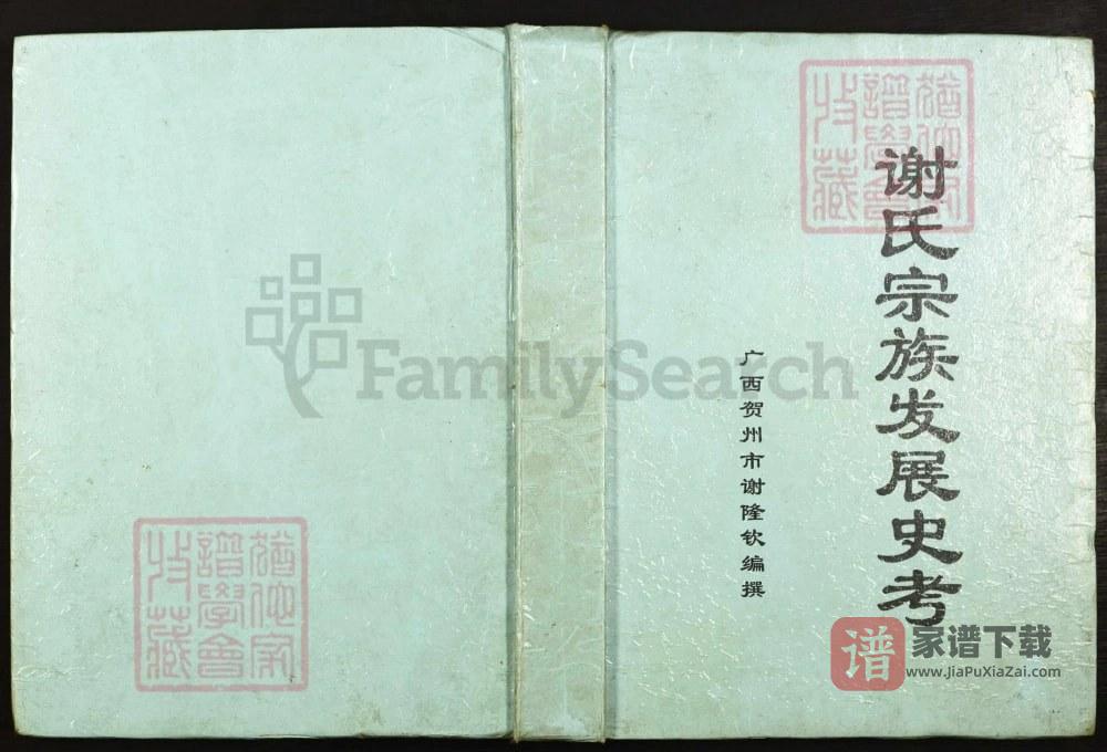 广西贺州昭平谢氏宗族发展史考（江左堂）PDF高清电子版下载