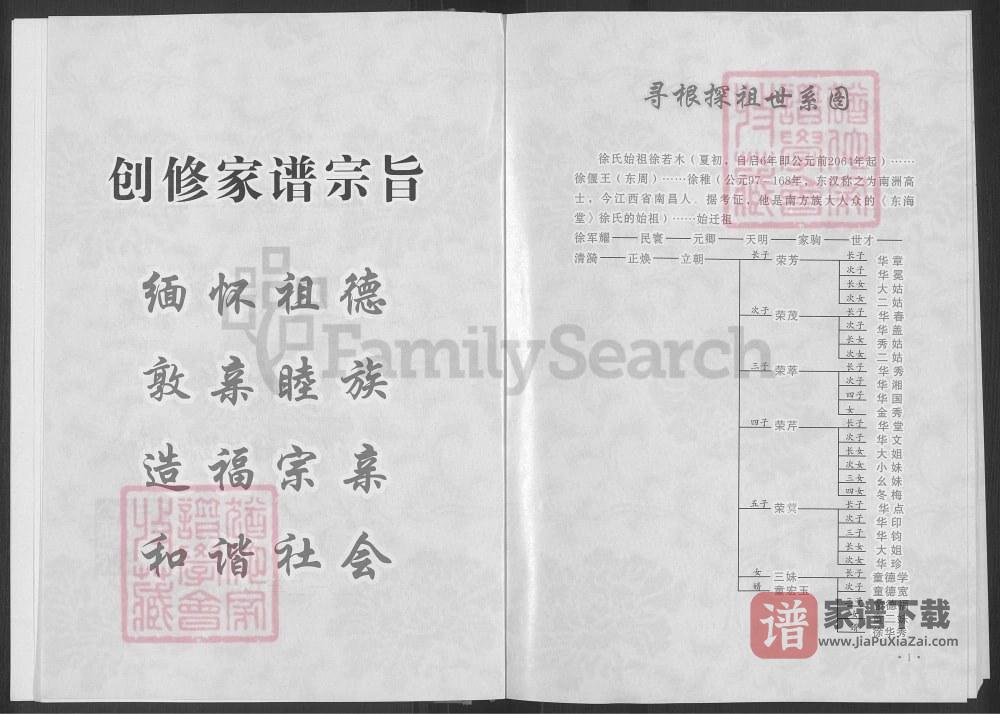 图片[2]-湖南常德汉寿县湘北汉寿猴王庙徐立朝家谱（东海堂）PDF高清电子版下载-家谱下载