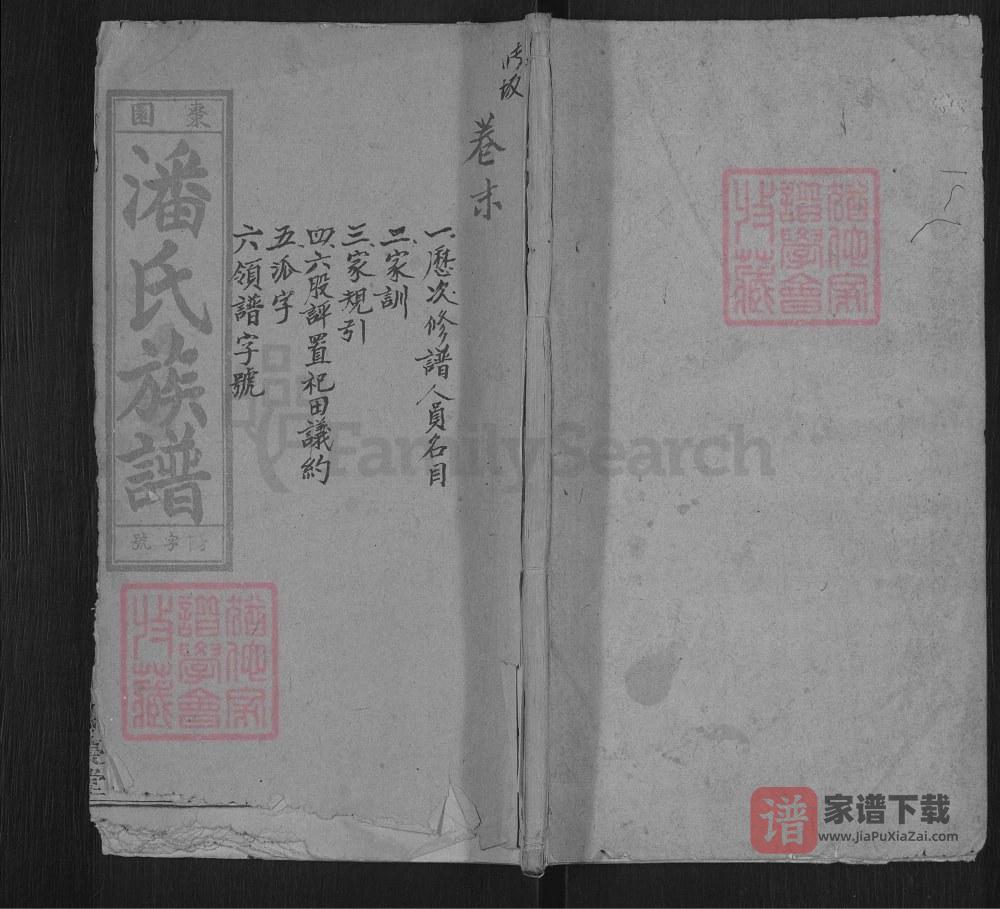 安徽怀宁枣园潘氏族谱（余庆堂）PDF高清电子版下载