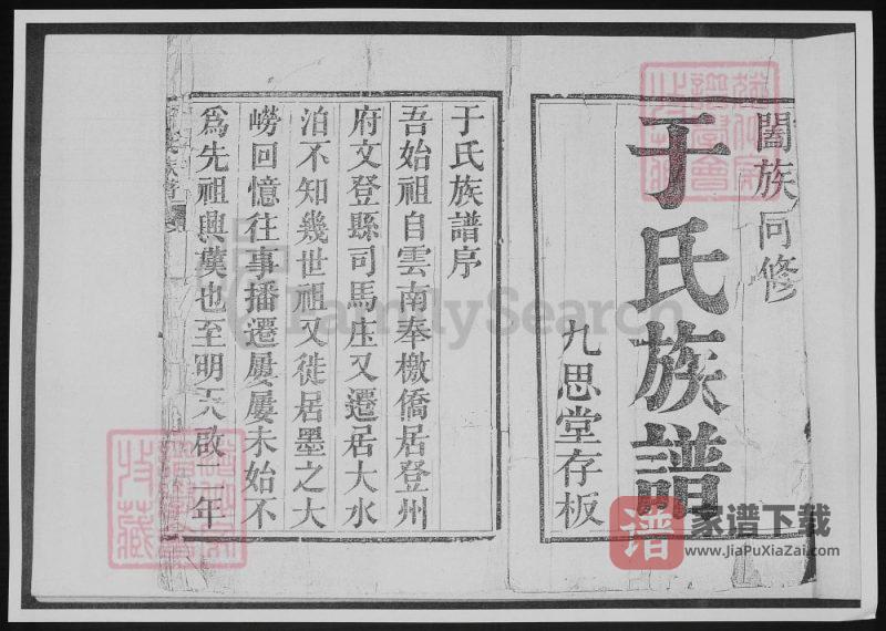 山东青岛于氏族谱(九思堂)PDF高清电子版下载-家谱下载