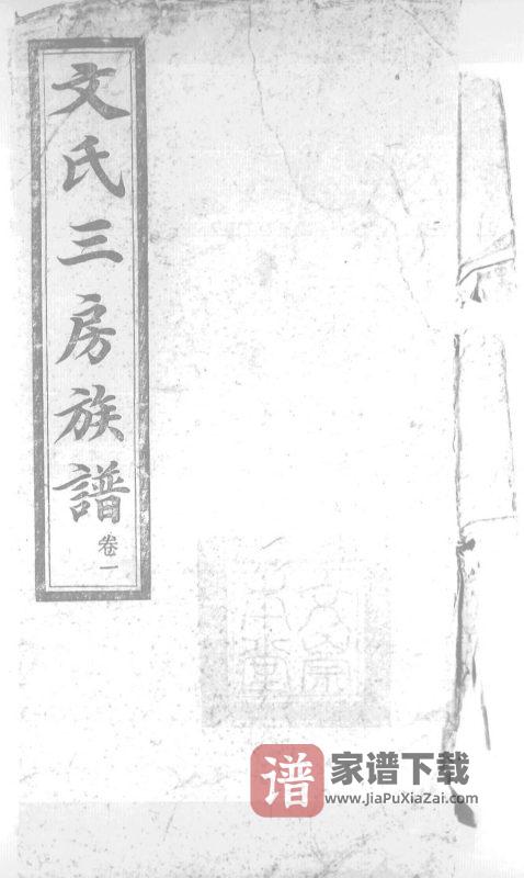 湖南长沙文氏三房族谱(崇本堂)PDF高清电子版下载-家谱下载