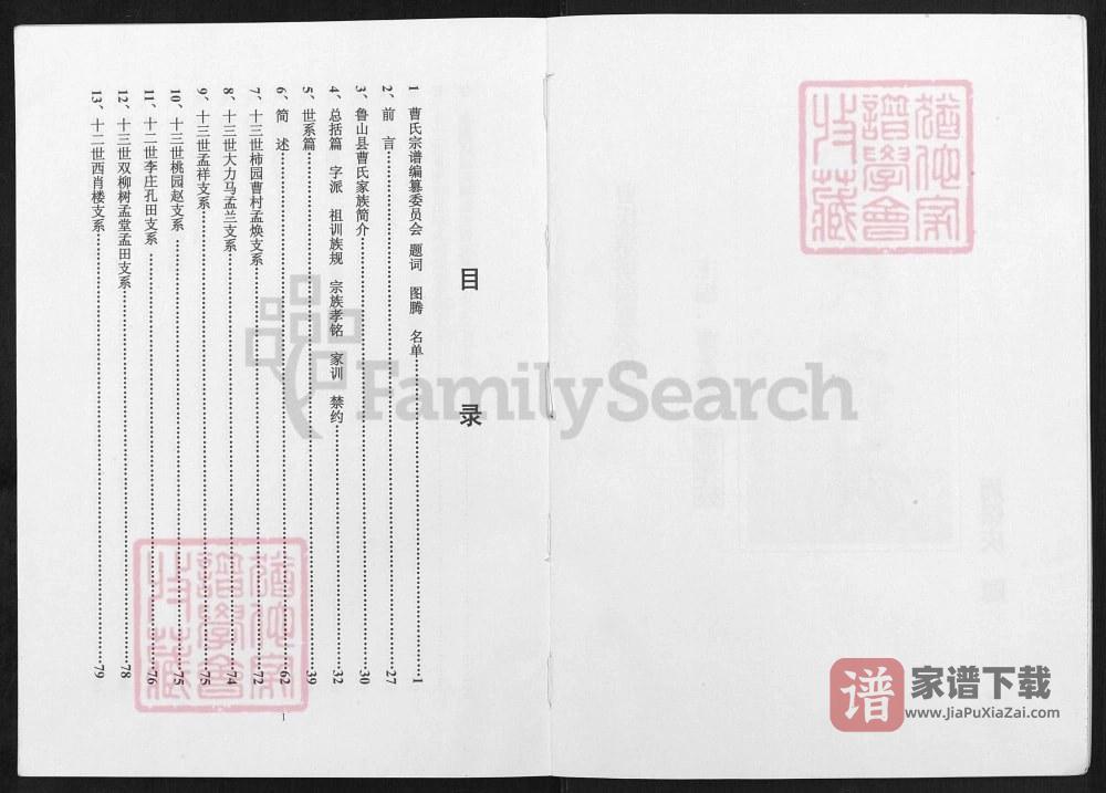 河南平顶山鲁山县曹氏宗谱PDF高清电子版下载