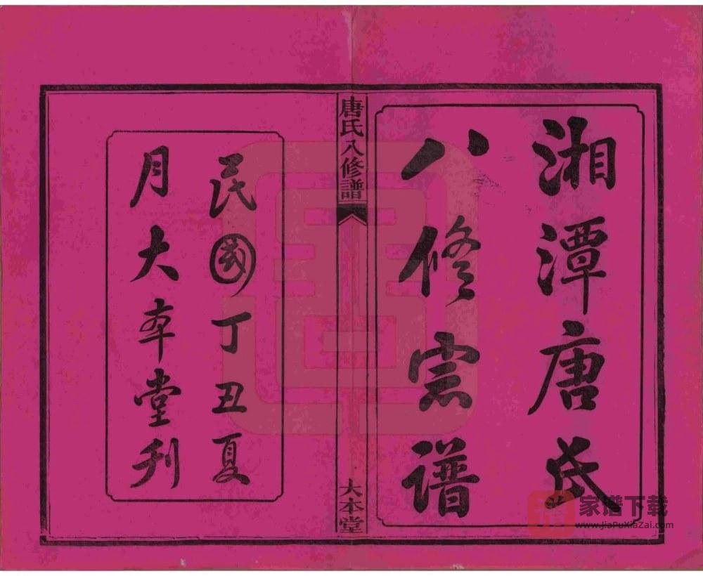 图片[2]-湖南湘潭唐氏八修谱（大本堂）PDF高清电子版下载-家谱下载