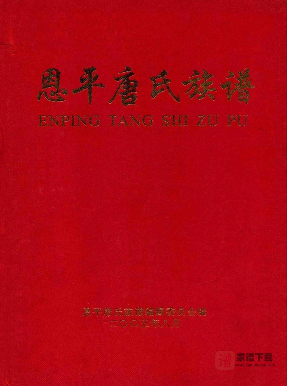 广东恩平唐氏族谱PDF高清电子版下载
