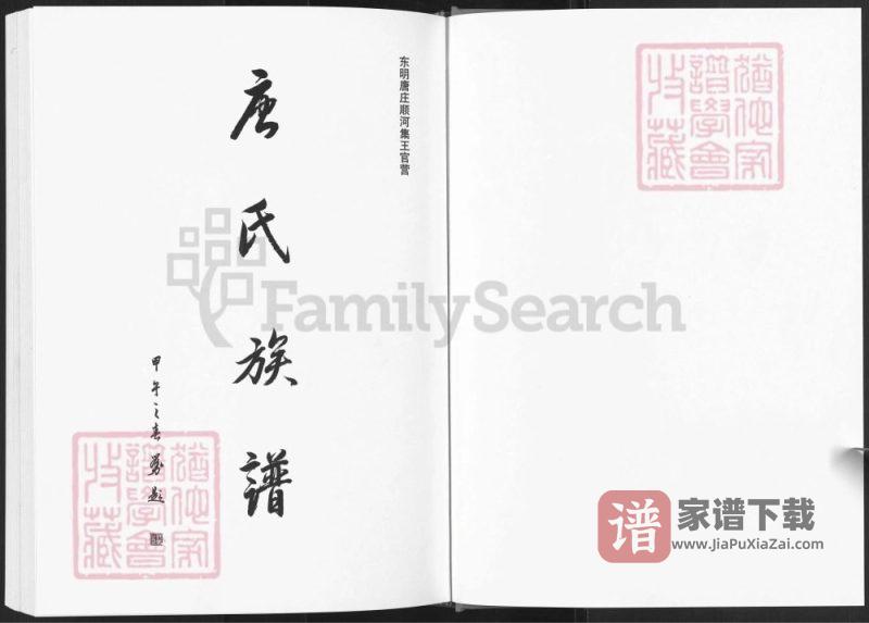 山东菏泽东明唐庄顺河集王官营唐氏族谱PDF高清电子版下载-家谱下载