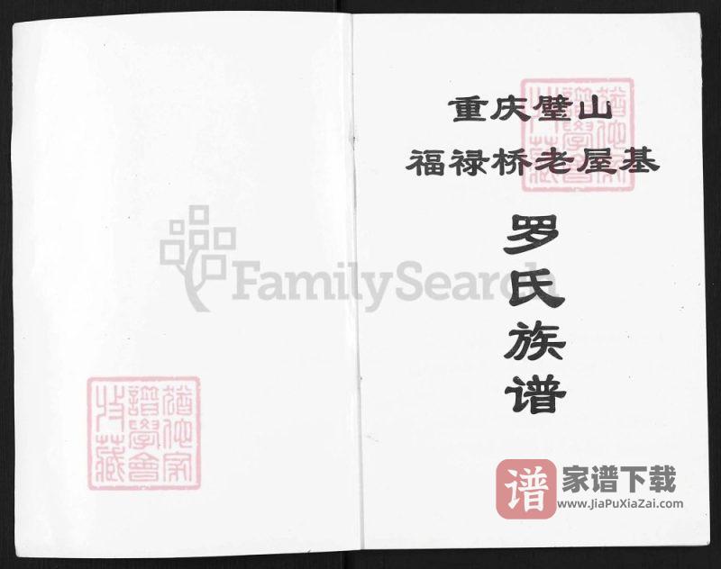 重庆璧山福禄桥老屋基罗氏族谱PDF高清电子版下载-家谱下载