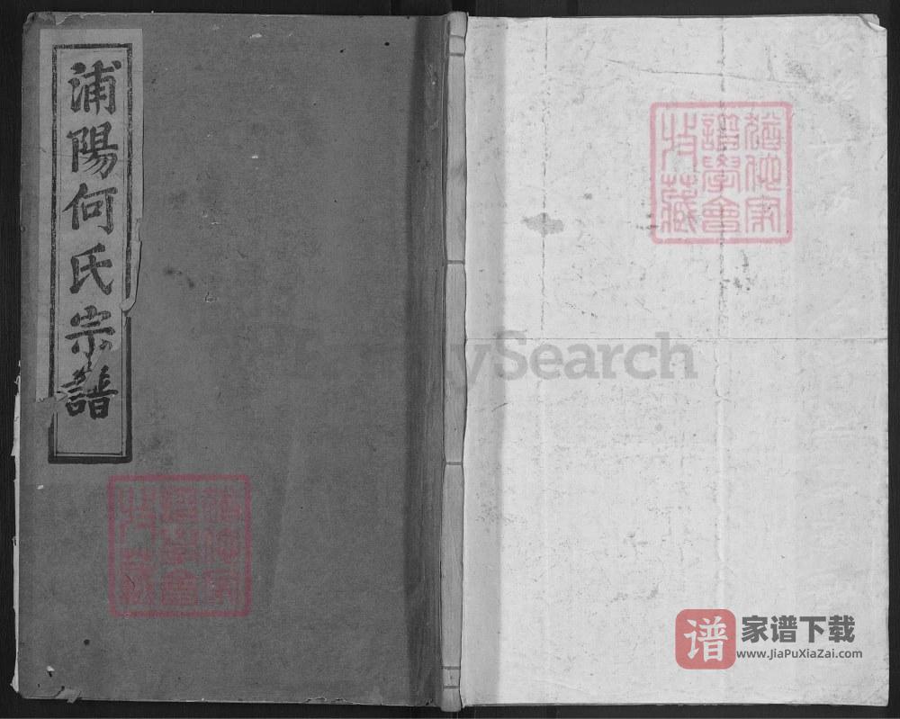 浙江金华浦江浦阳深袅何氏宗谱（忠孝堂）PDF高清电子版下载