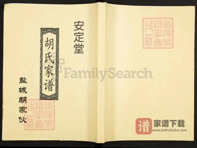 江苏盐城胡家伙胡氏家谱(安定堂)PDF高清电子版下载-家谱下载