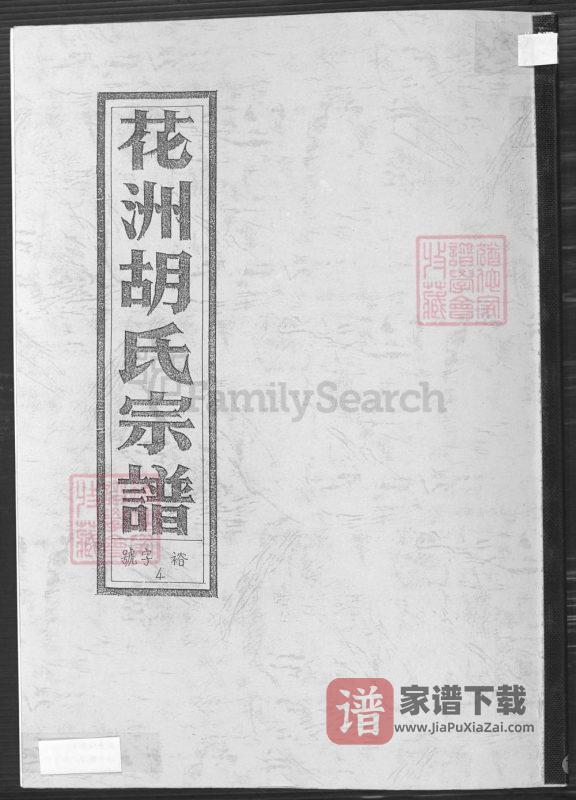 安徽芜湖南陵花洲胡氏宗谱(惠宗堂)PDF高清电子版下载-家谱下载