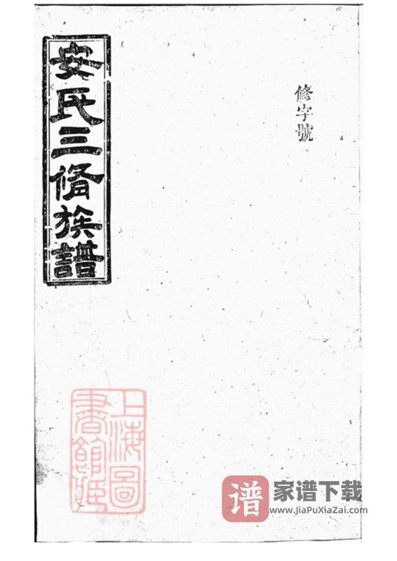 湖南常德汉寿县大围堤安氏三修族谱(武城堂)PDF高清电子版下载-家谱下载