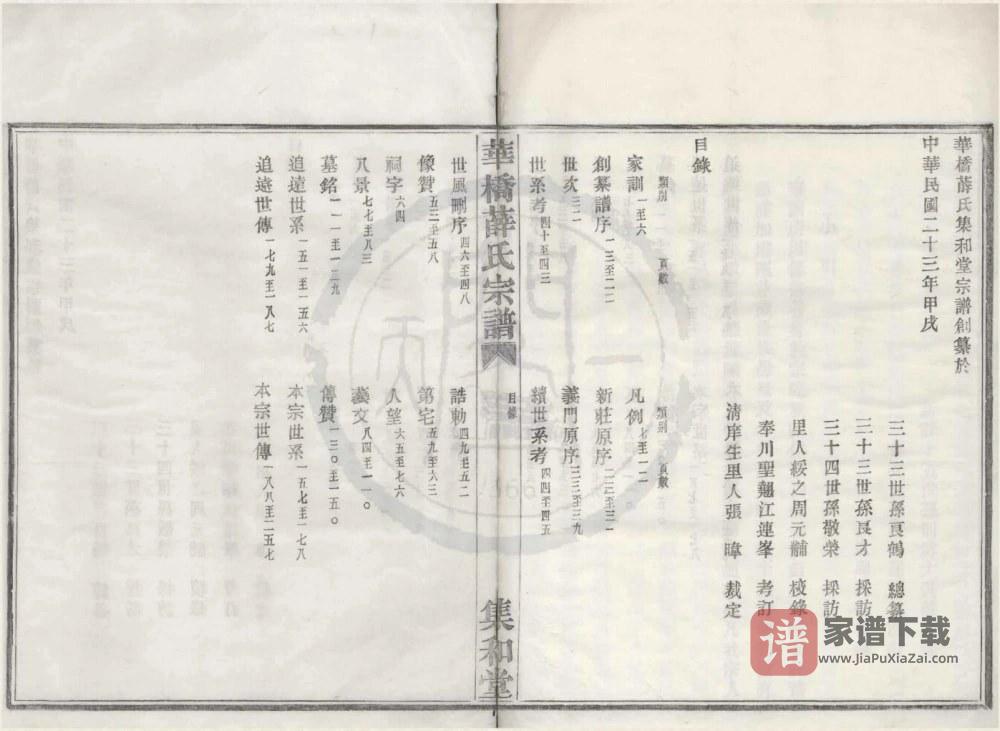 浙江宁波华桥薛氏宗谱（集和堂）PDF高清电子版下载