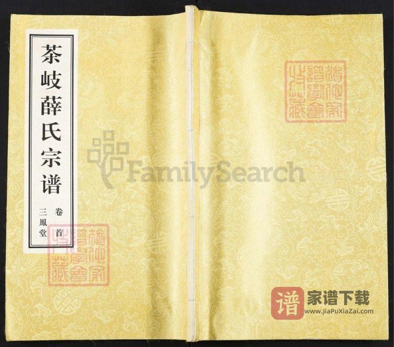 江苏江阴茶岐薛氏宗谱（三凤堂）PDF高清电子版下载-家谱下载