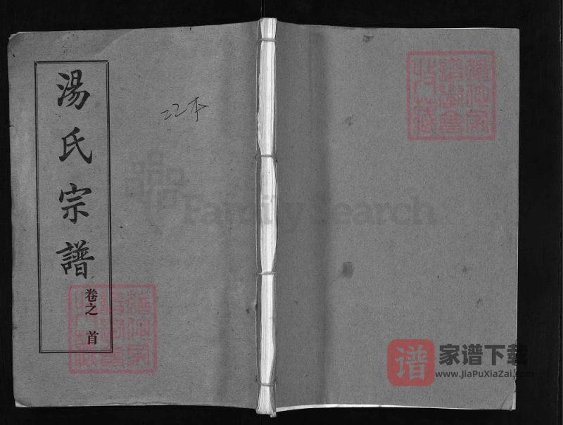 湖北武汉黄陂区汤氏宗谱（玉茗堂）PDF高清电子版下载-家谱下载