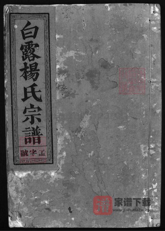 浙江兰溪白露杨氏宗谱PDF高清电子版下载-家谱下载