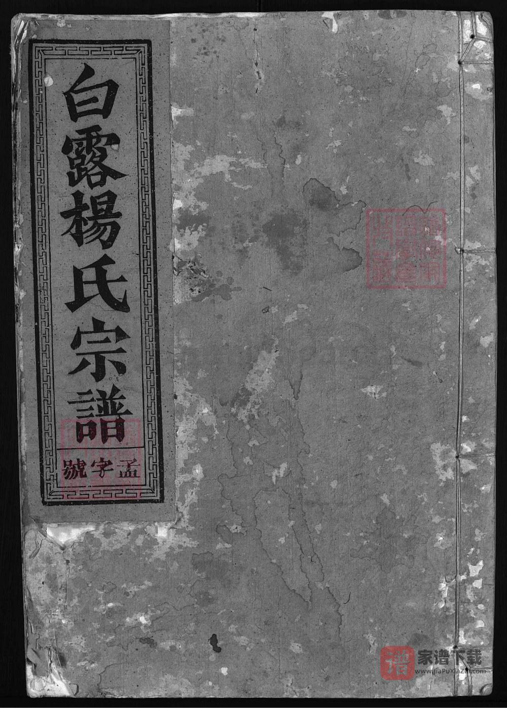 图片[1]-浙江兰溪白露杨氏宗谱PDF高清电子版下载-家谱下载
