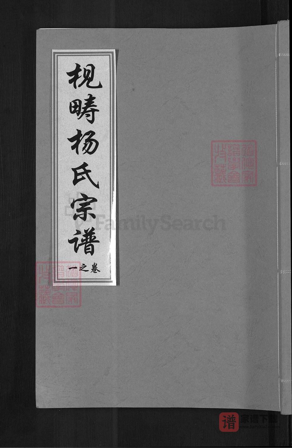浙江义乌枧畴杨氏宗谱PDF高清电子版下载
