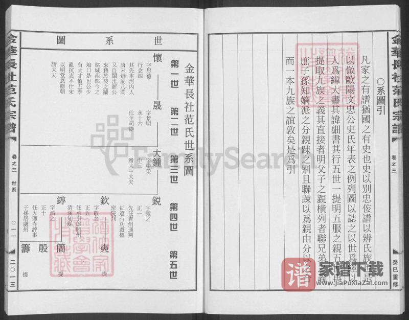 浙江兰溪金华长社范氏宗谱PDF高清电子版下载-家谱下载