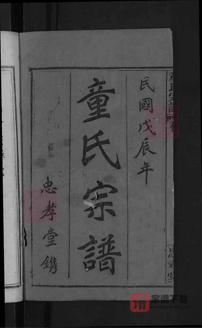图片[2]-湖北黄冈童氏宗谱（忠孝堂）PDF高清电子版下载-家谱下载