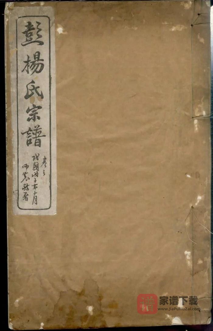 图片[1]-安徽桐城蘖岭彭杨氏续修宗谱PDF高清电子版下载-家谱下载