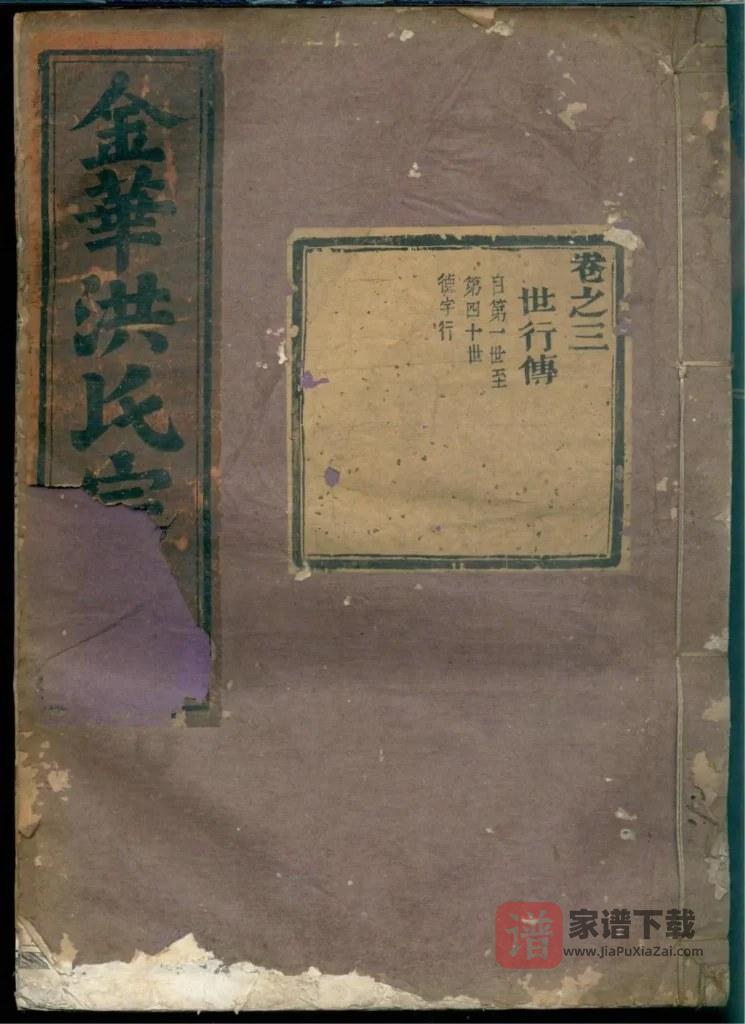图片[1]-浙江金华洪镇前湖头洪氏宗谱PDF高清电子版下载-家谱下载