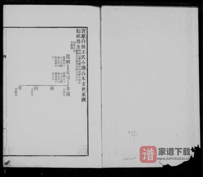 江苏扬州宝应白田王氏小湖公本支世系图PDF高清电子版下载-家谱下载