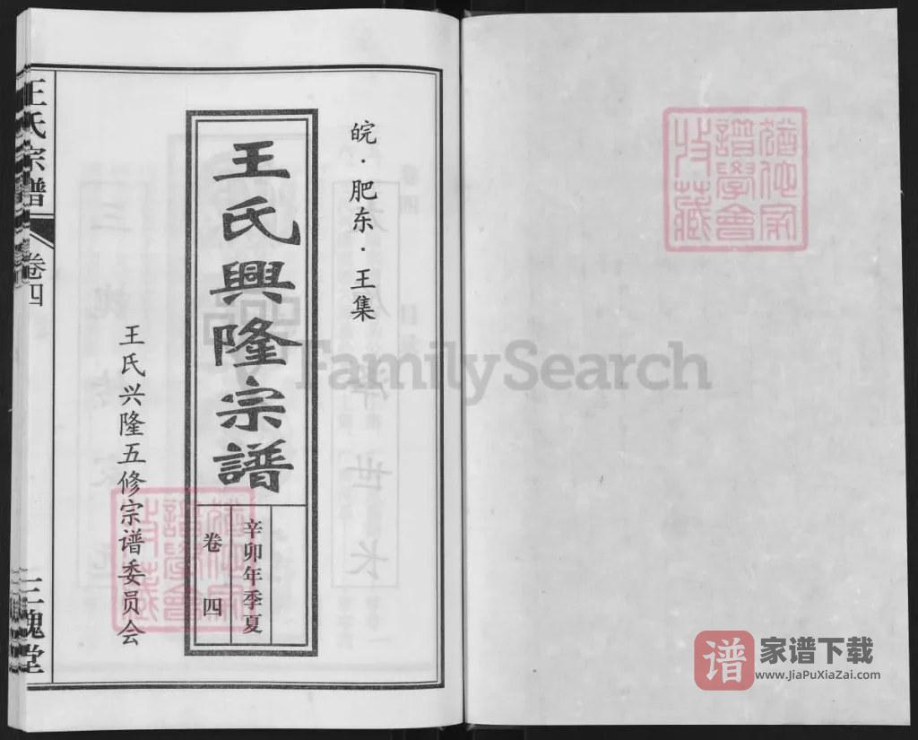 图片[1]-安徽合肥肥东王集王氏兴隆宗谱（三槐堂）PDF高清电子版下载-家谱下载