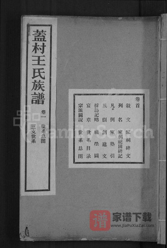 山东滕州古滕盖村王氏族谱PDF高清电子版下载-家谱下载