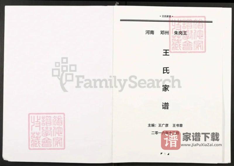 河南邓州朱岗王王氏家谱PDF高清电子版下载-家谱下载