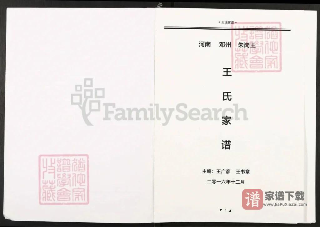 图片[1]-河南邓州朱岗王王氏家谱PDF高清电子版下载-家谱下载