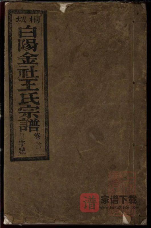 安徽桐城白阳金社王氏宗谱（谟烈堂）PDF高清电子版下载-家谱下载
