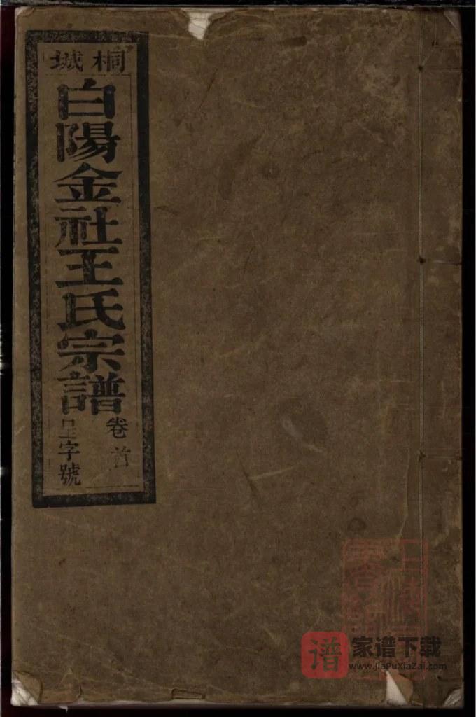 图片[1]-安徽桐城白阳金社王氏宗谱（谟烈堂）PDF高清电子版下载-家谱下载