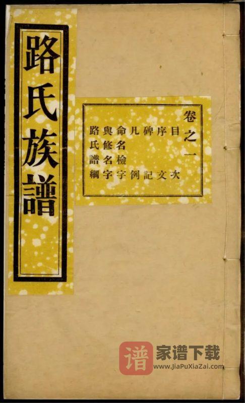 山东淄博路氏族谱PDF高清电子版下载-家谱下载