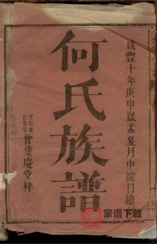 湖南浏阳金紫何氏族谱（五福堂）PDF高清电子版下载-家谱下载